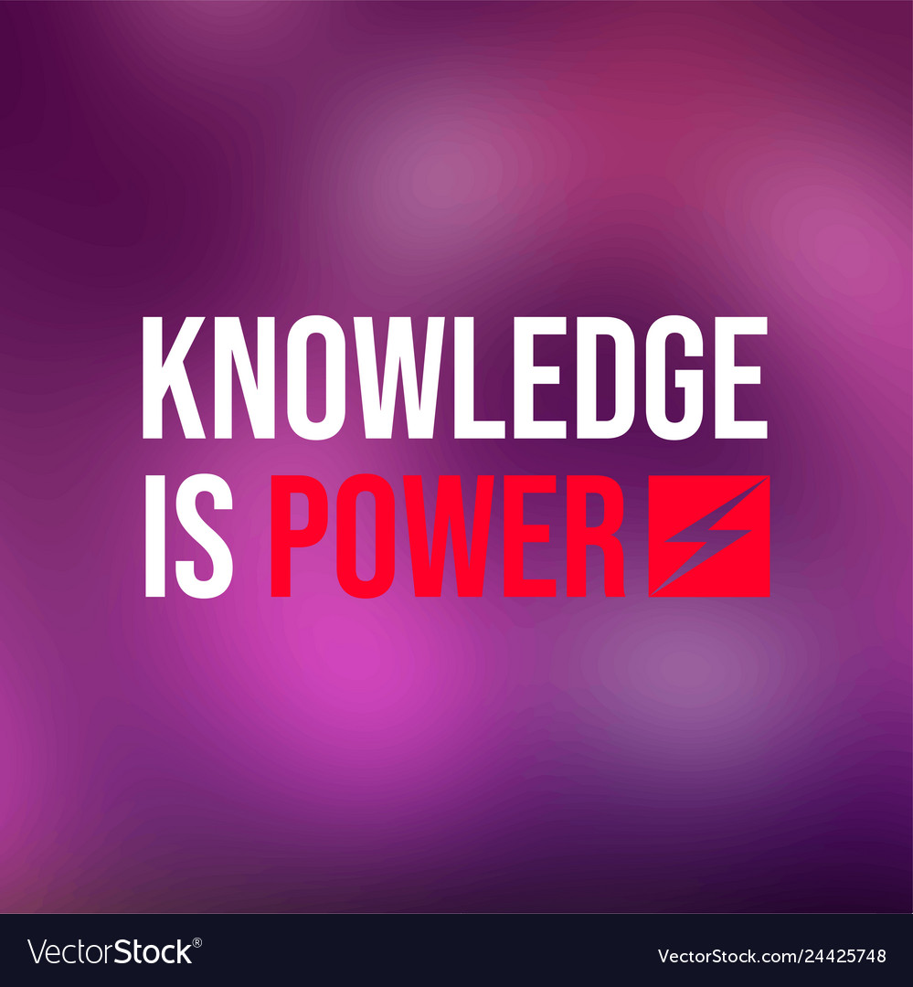 Knowledge is power life quote with modern Vector Image