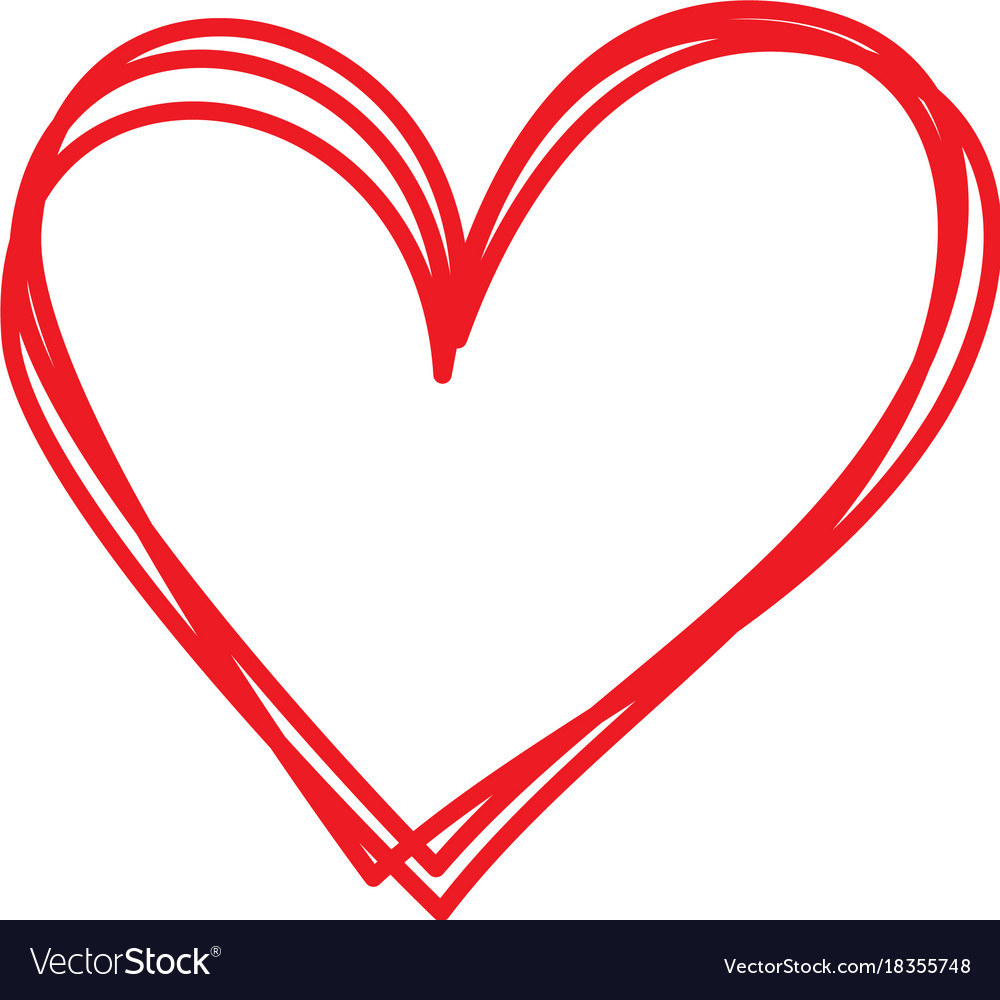 hand drawn heart vector