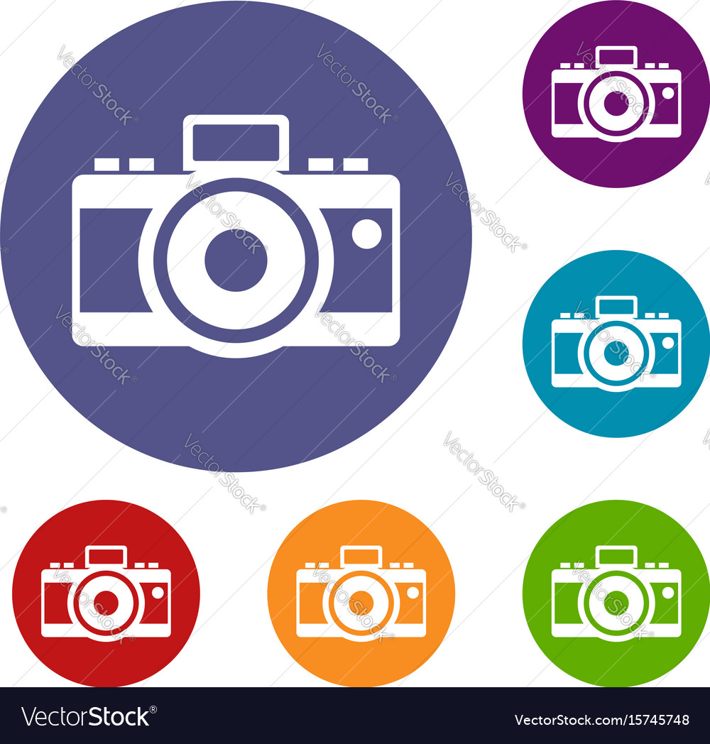 Photocamera icons set Royalty Free Vector Image