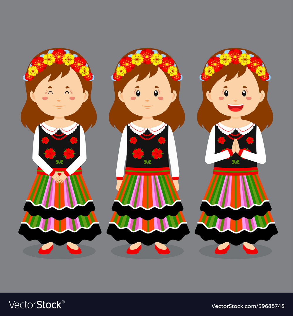Poland character with various expression
