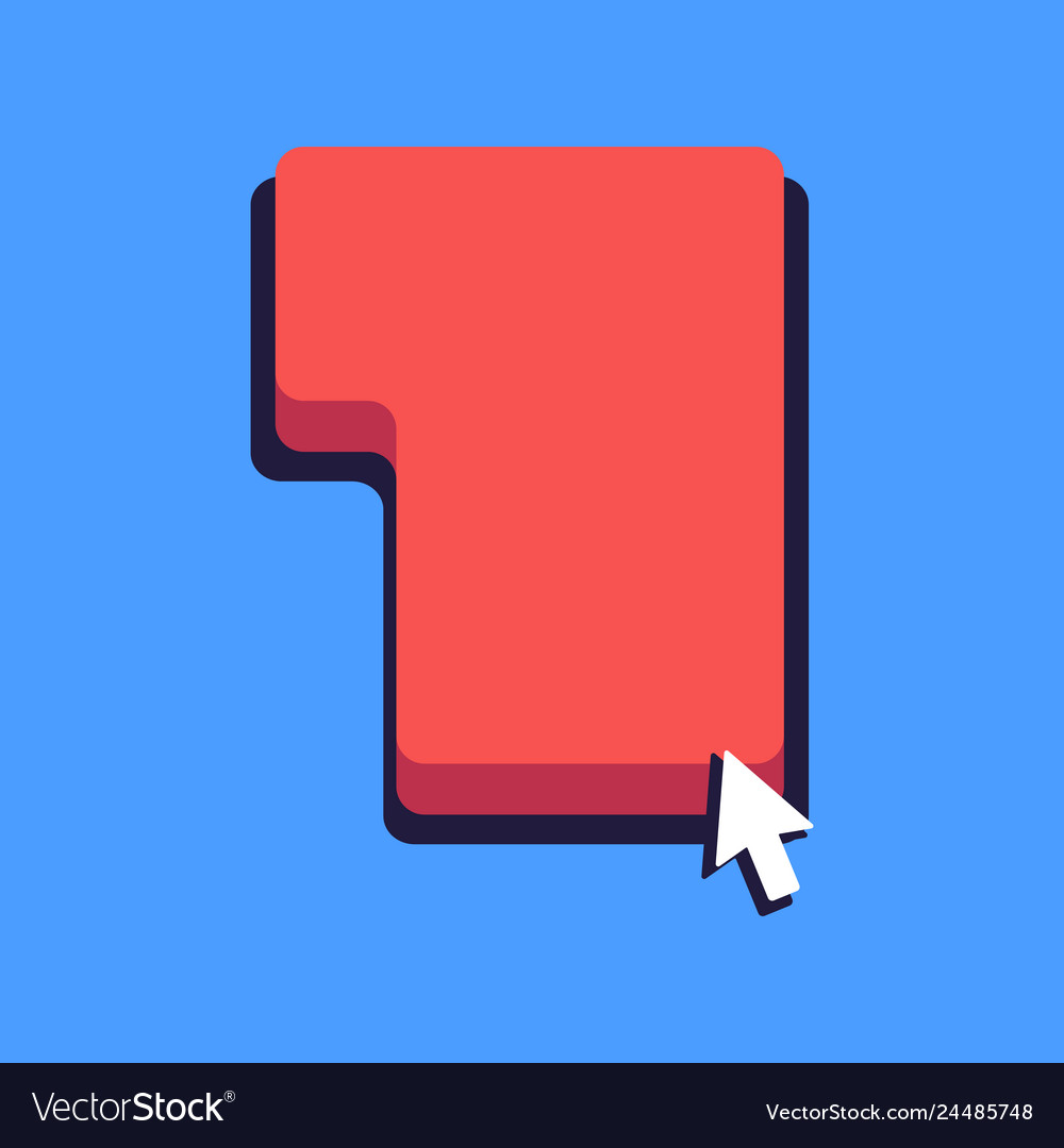 Small arrow touching keyboard command key vector image Small arrow touching keyboard command key