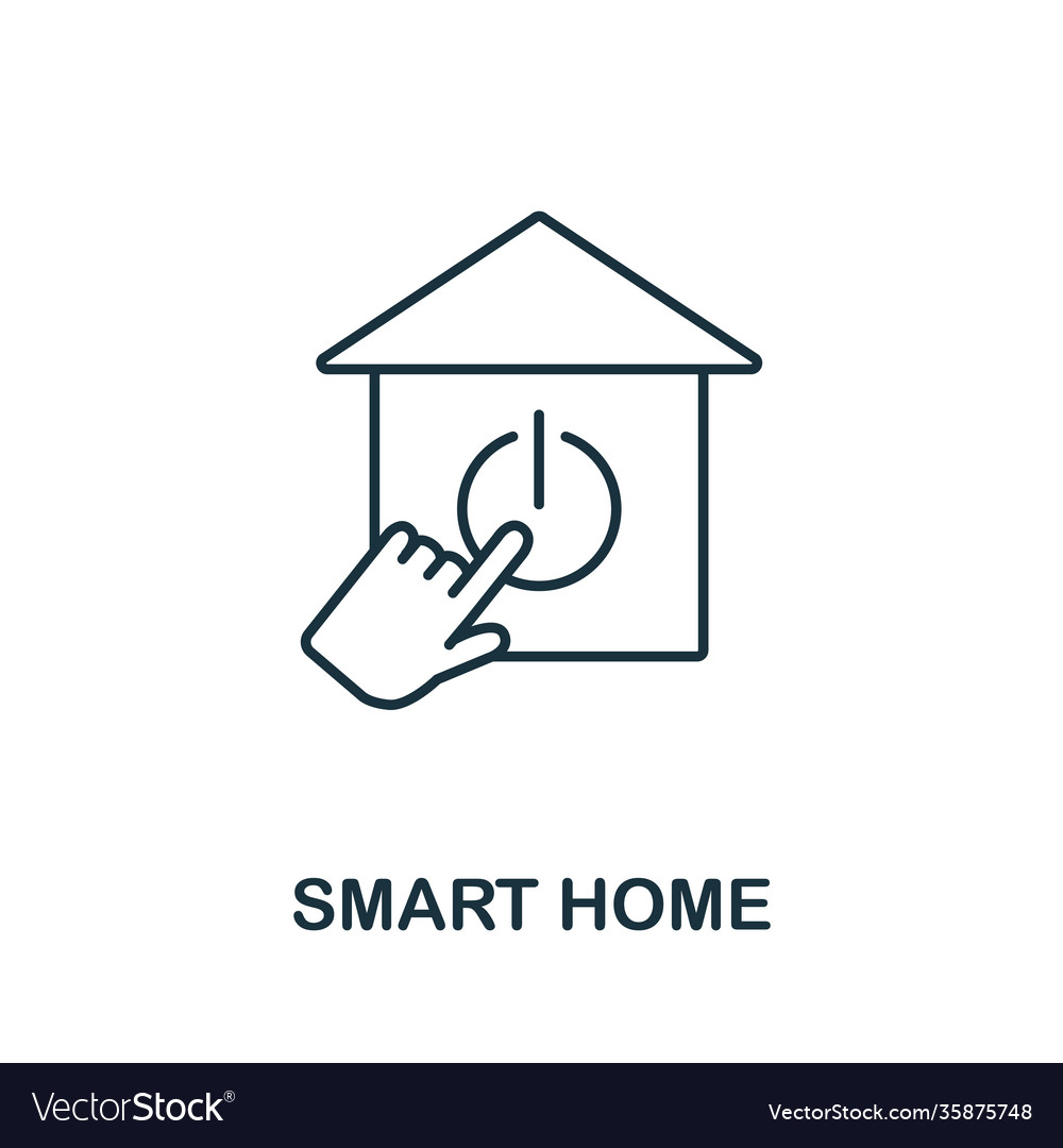 Smart home icon from iot collection simple line vector image Smart home icon from iot collection simple line