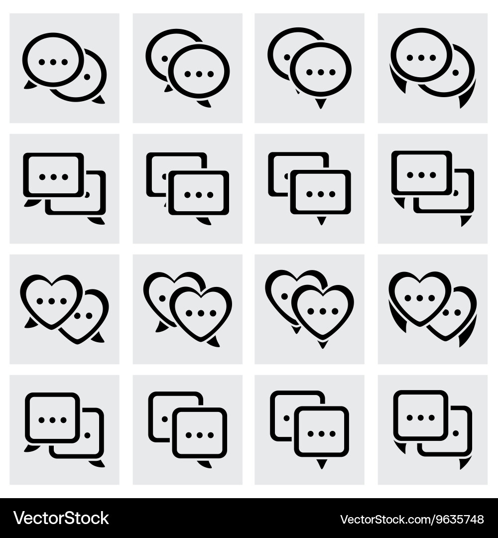 Speech bubbles icon set Royalty Free Vector Image