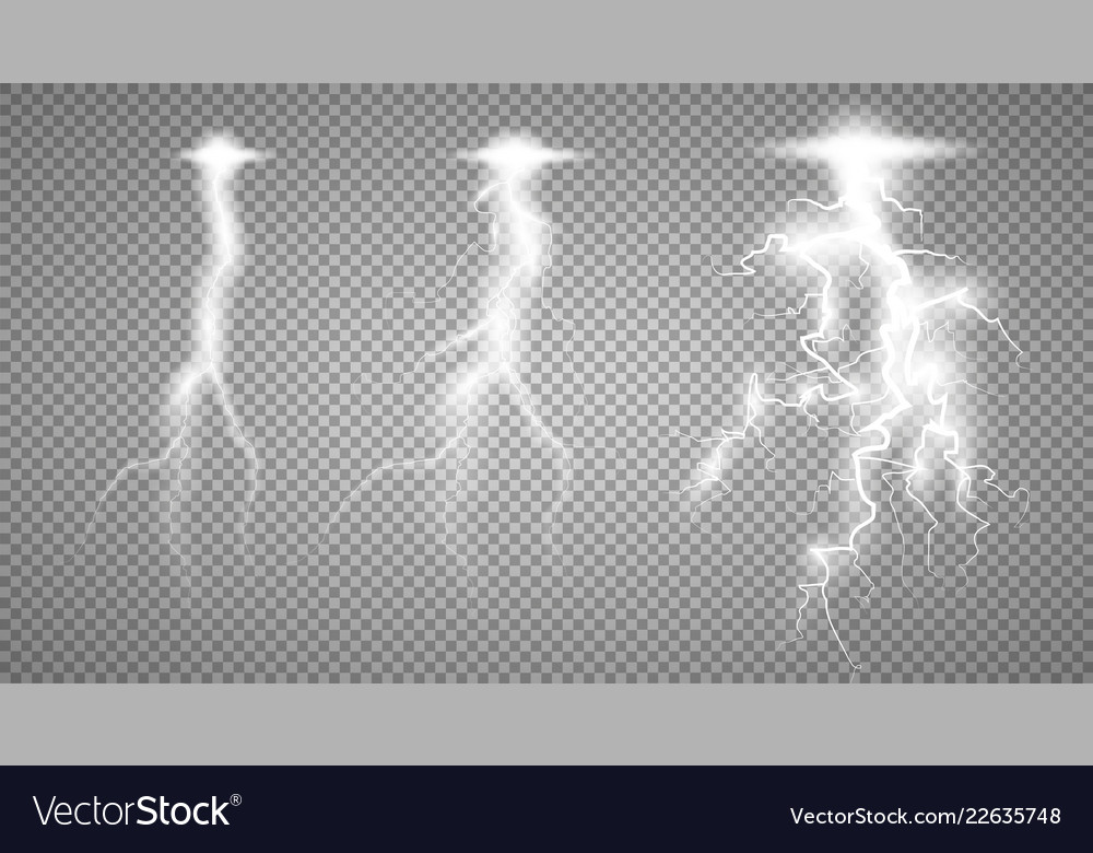 Storm with lightning isolated on transparent vector image Storm with lightning isolated on transparent
