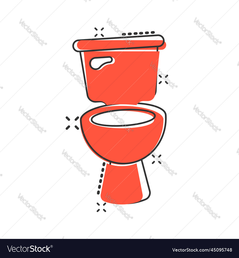 Toilettenschüssel Icon im Comic Stil Hygiene Cartoon