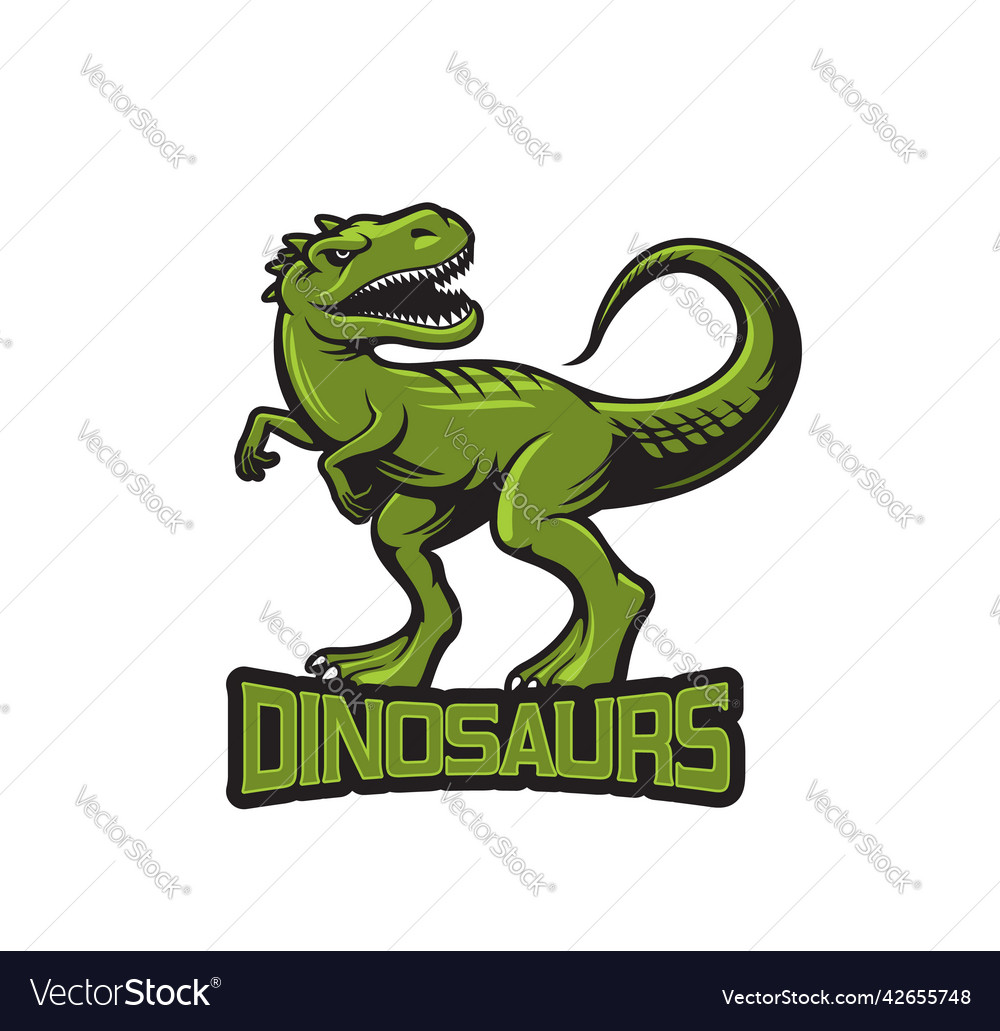 Tyrannosaur dinosaur raptor mascot of sport team Vector Image