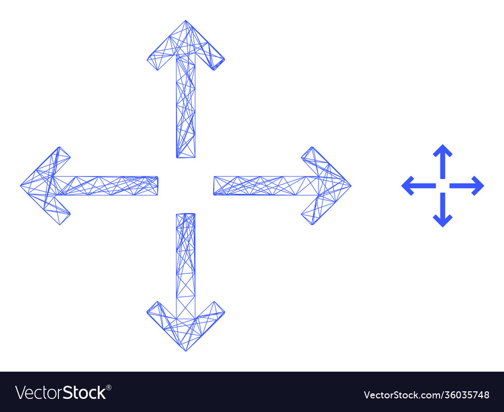 Web network expand arrows icon vector image Web network expand arrows icon