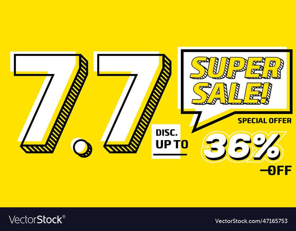 36-percent-super-sale-77-celebration-discount-vector-image