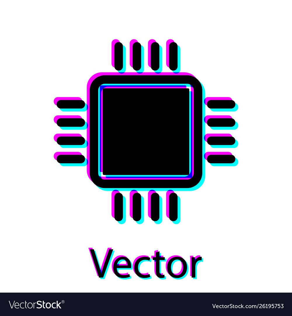 Black computer processor with microcircuits cpu