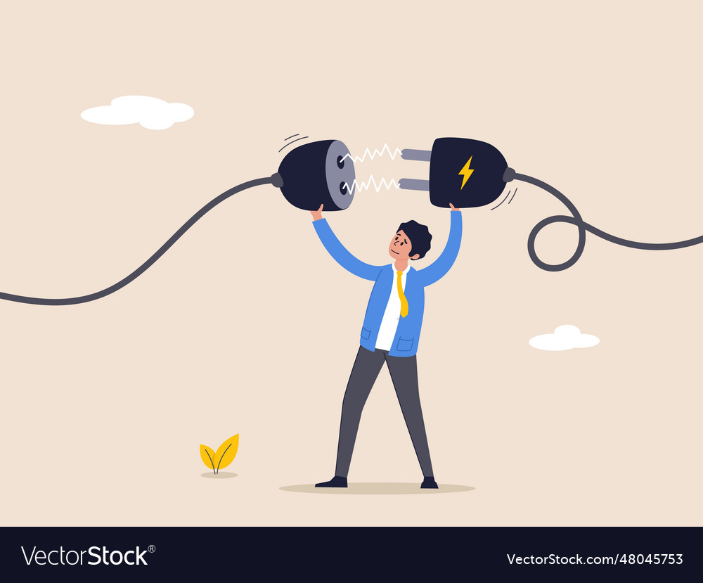 Business continuity concept energy recharge Vector Image