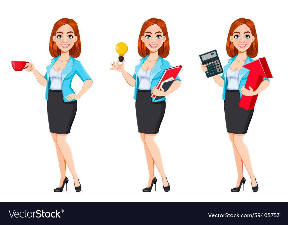 Concept of modern business woman Royalty Free Vector Image