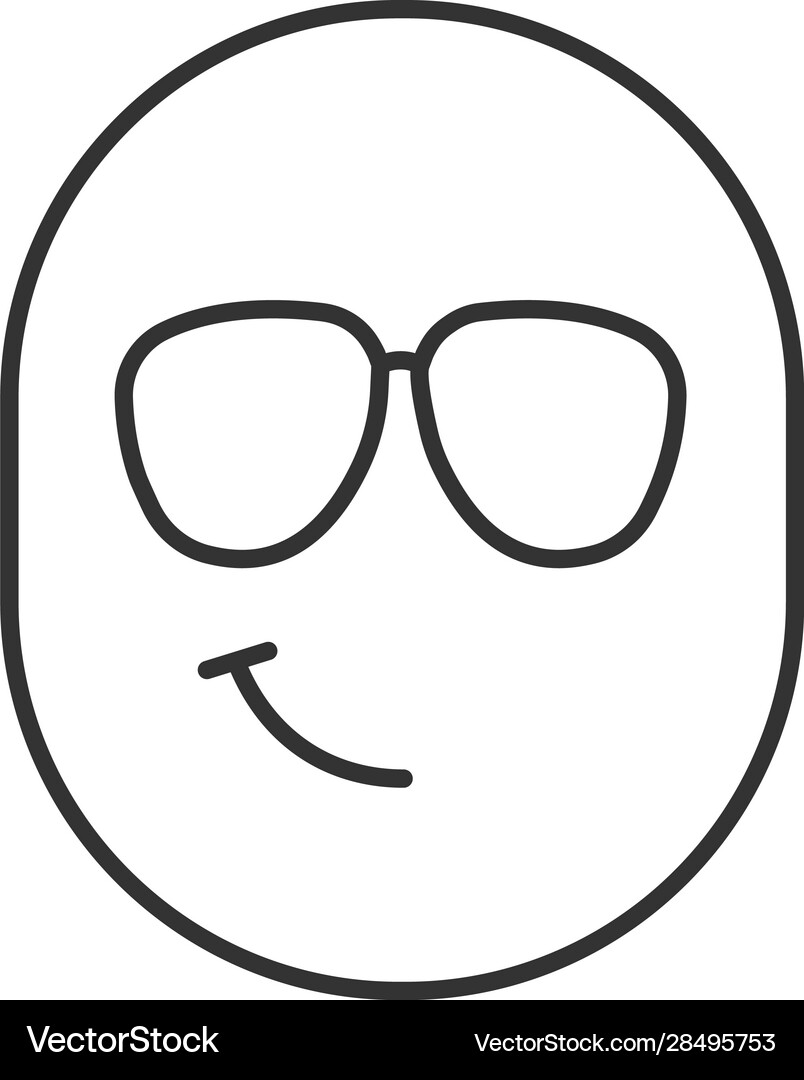 cool smile linear icon royalty free vector image cool smile linear icon royalty free vector image