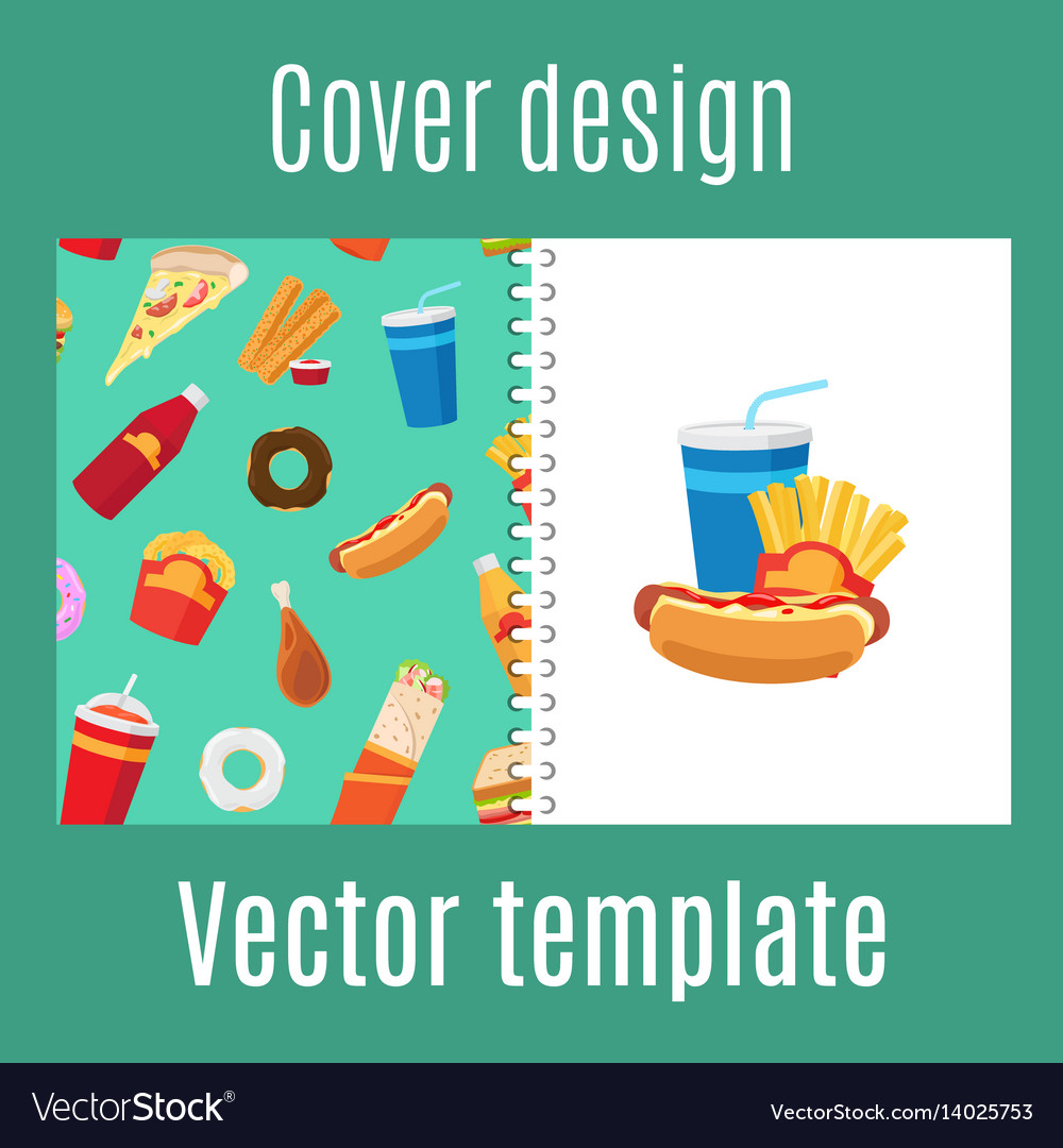 Cover design with fast food pattern
