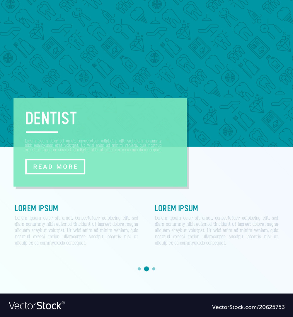 Dentist concept with thin line icons