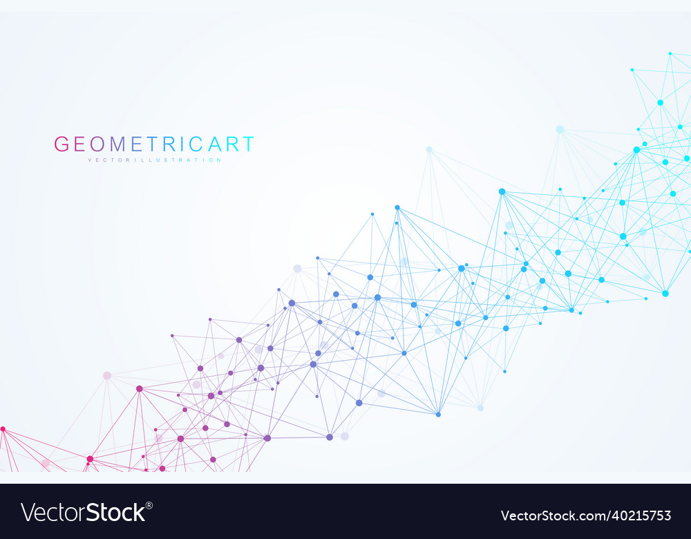 Geometric abstract background with connected line Vector Image Geometric abstract background with connected line