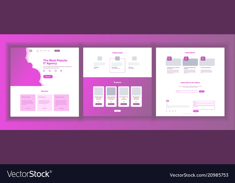 Main web page design website business vector image Main web page design website business
