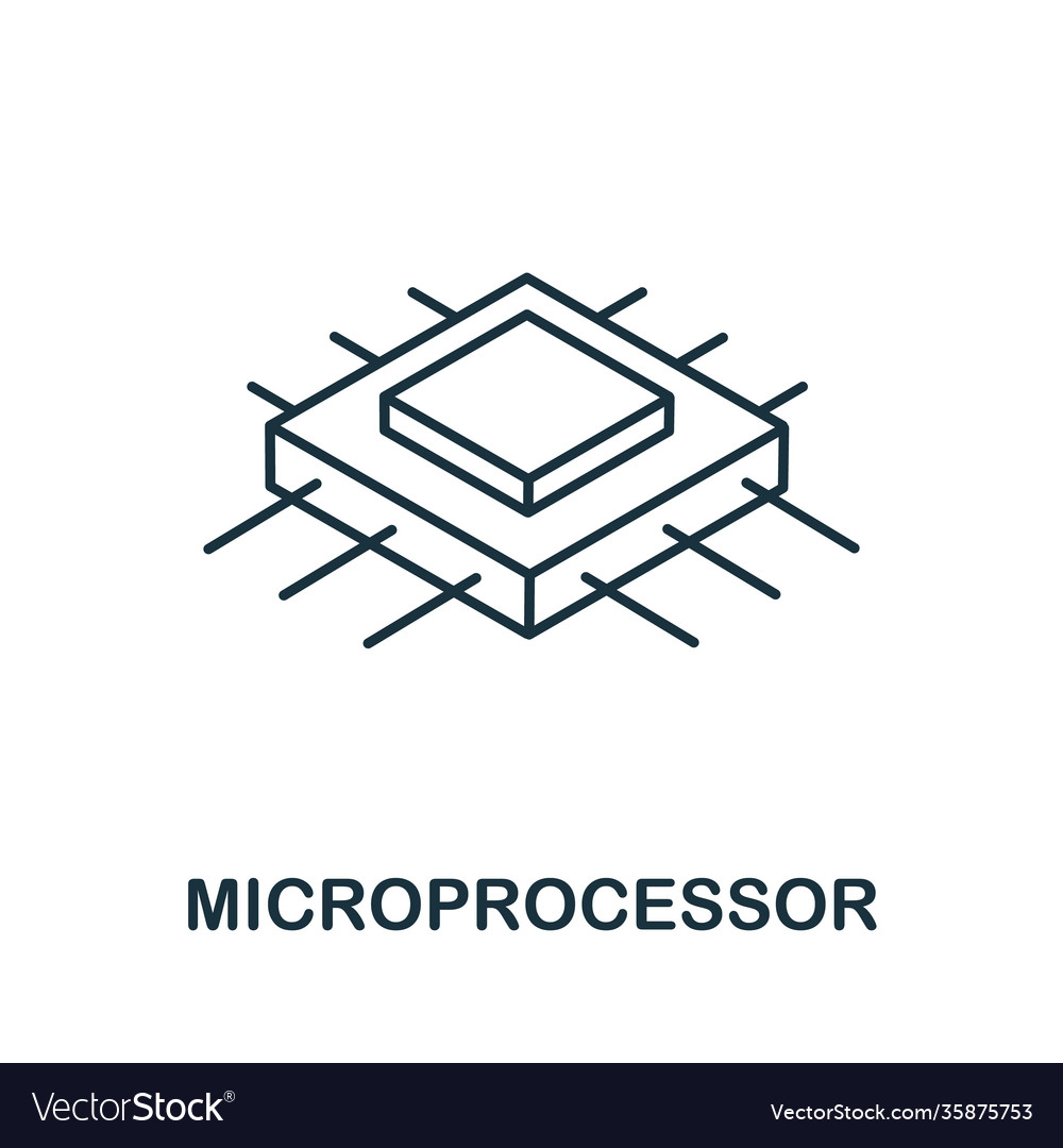 Microprocessor icon from iot collection simple