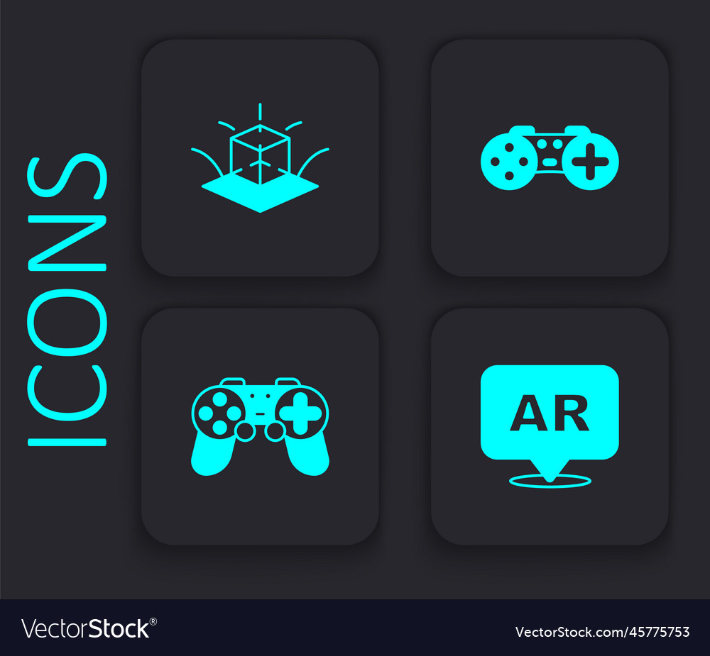 Set augmented reality ar 3d modeling gamepad vector image Set augmented reality ar 3d modeling gamepad
