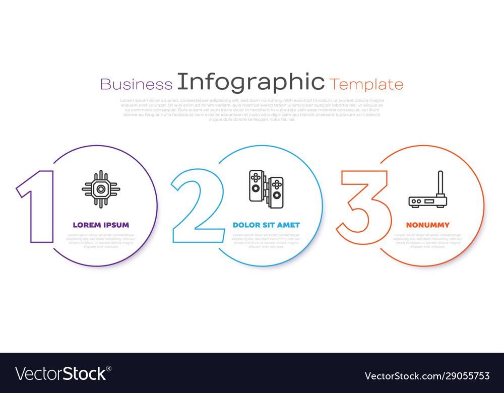 Set line processor gamepad and router wi-fi vector image Set line processor gamepad and router wi-fi