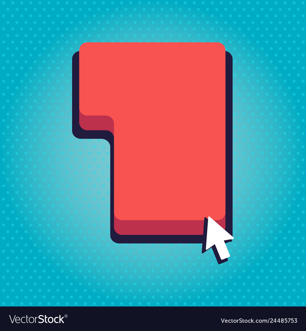 Small arrow touching keyboard command key vector image Small arrow touching keyboard command key