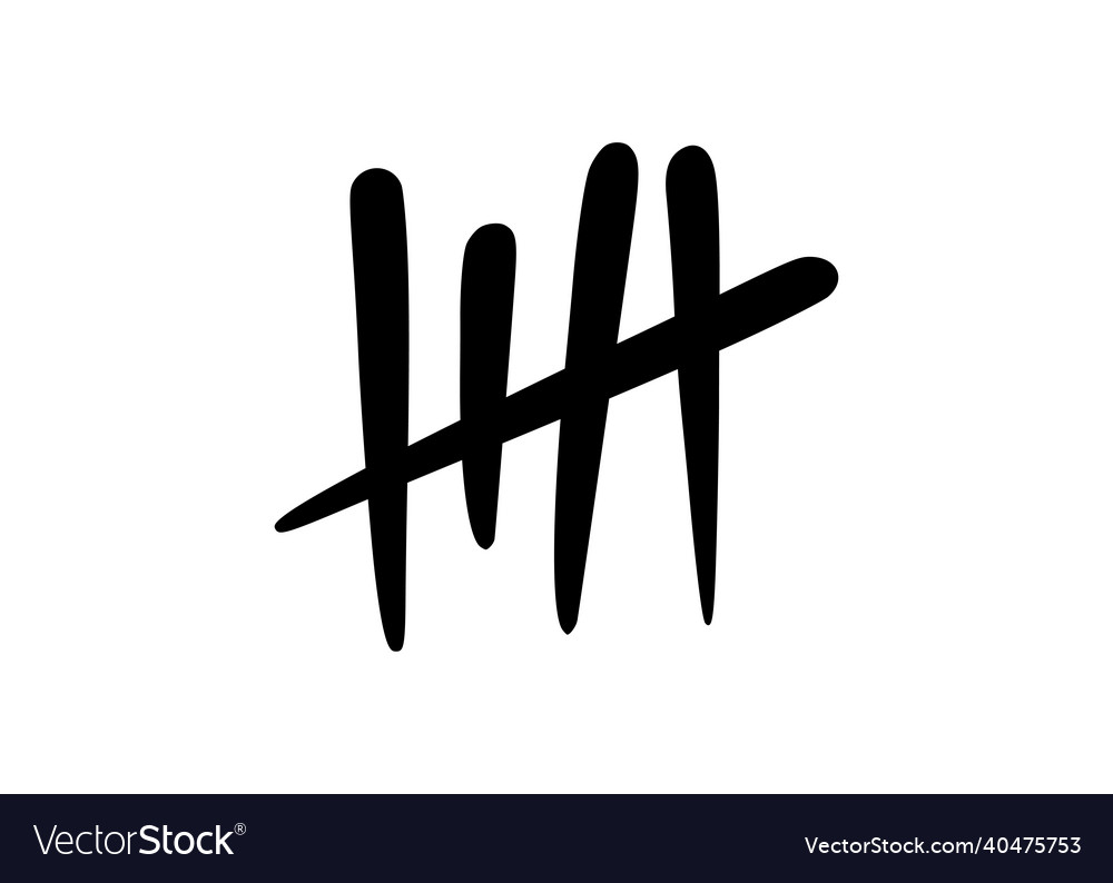 Tally marks to count days in prison vector image Tally marks to count days in prison