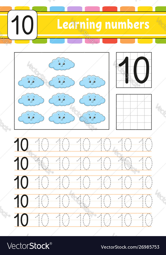 Trace and write handwriting practice learning vector image Trace and write handwriting practice learning