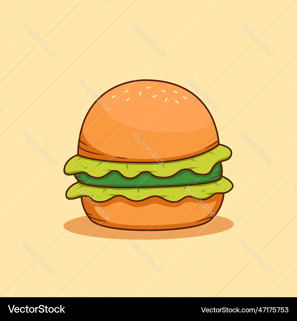 Vegetable burger with lettuce and cucumber slice Vector Image