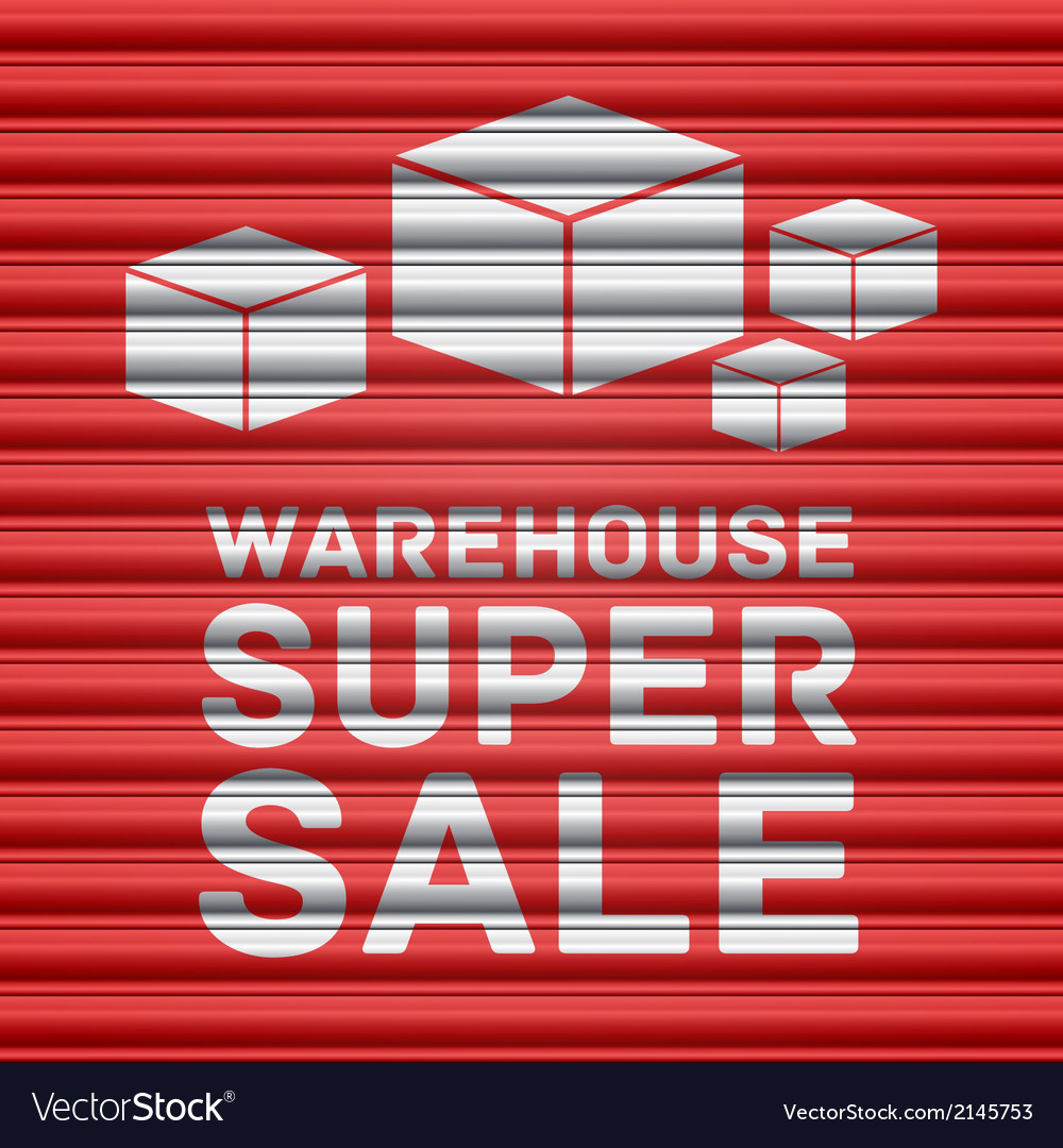 Warehouse super sale design Royalty Free Vector Image