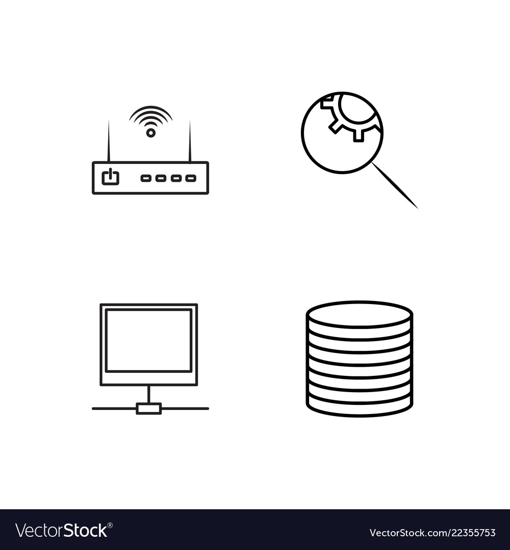 Web simple outlined icons set vector image Web simple outlined icons set