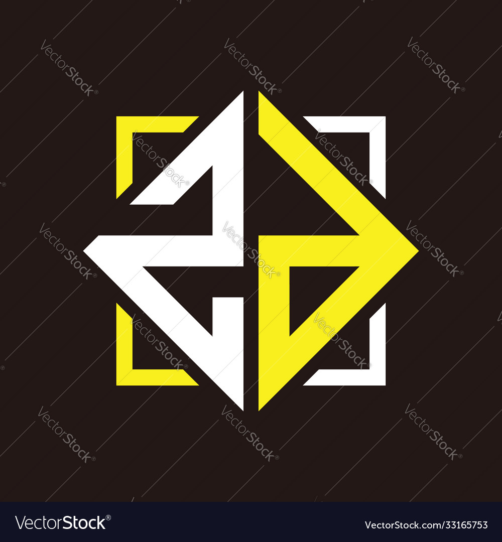 Z d initials quadrangle monogram with square