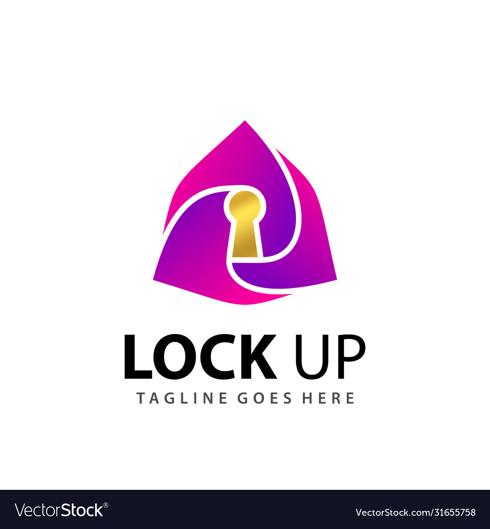 Abstract gradient lock up logo design template