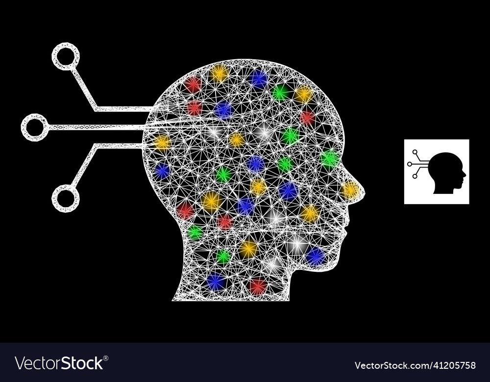 Crossed web mesh mental interface icon