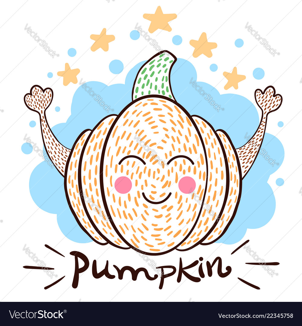 Cute pumpkin idea for print t-shirt vector image Cute pumpkin idea for print t-shirt