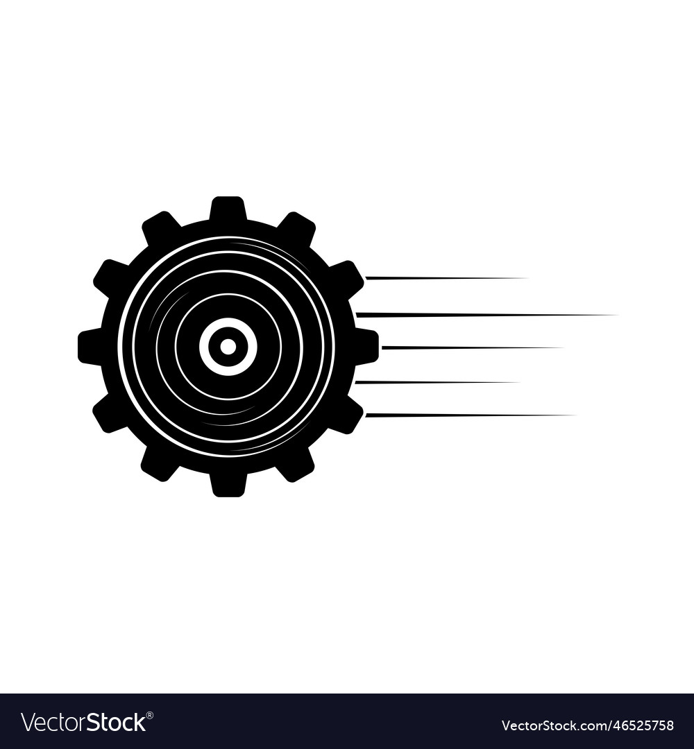 Gear fast design with and speed symbol vector image Gear fast design with and speed symbol