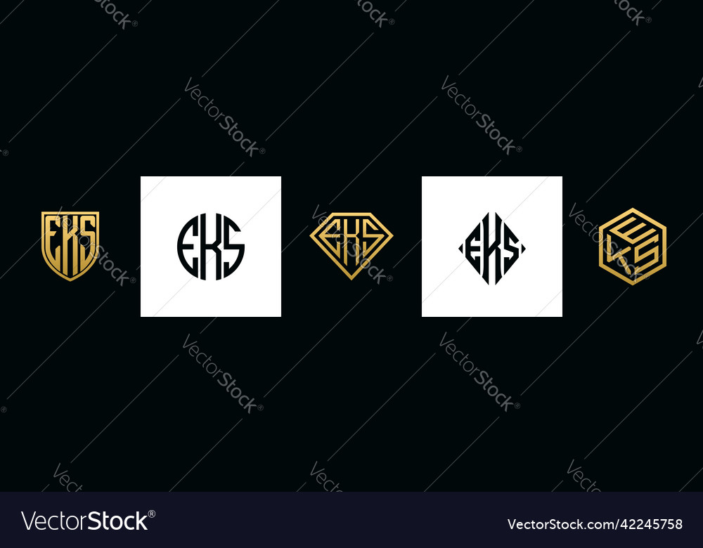 Initial letters eks logo designs bundle