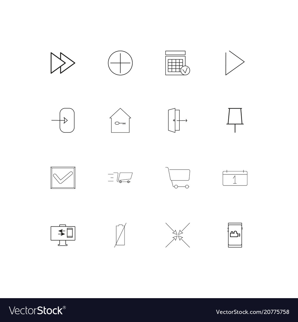 Interface linear thin icons set outlined simple