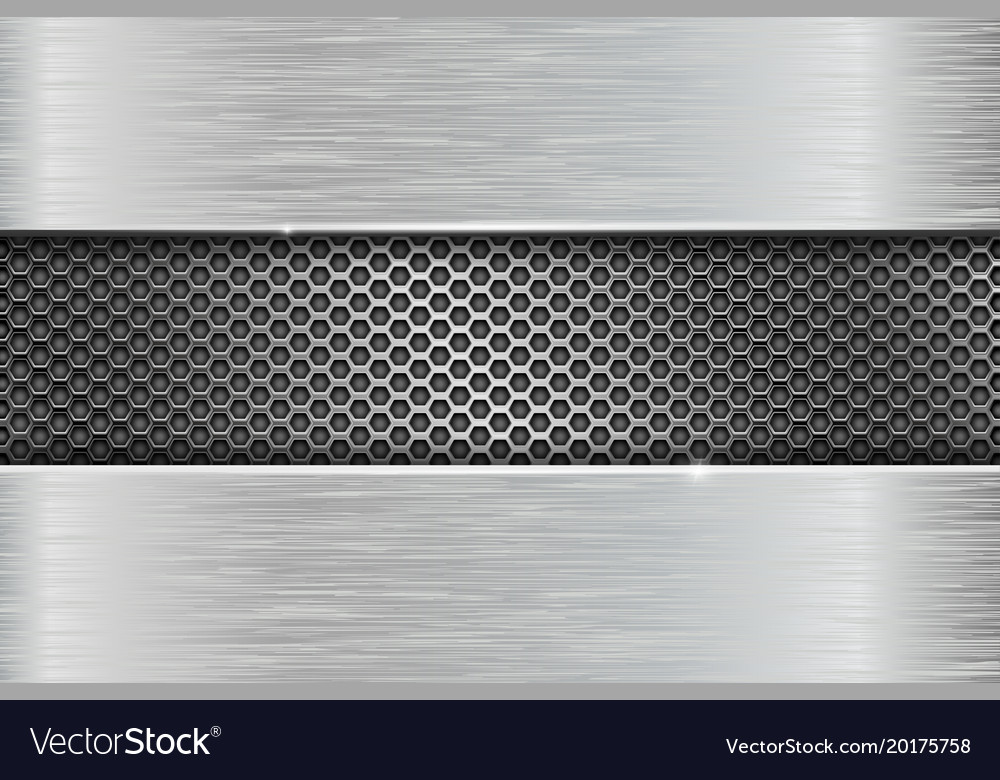 Iron brushed metal texture with perforation Vector Image