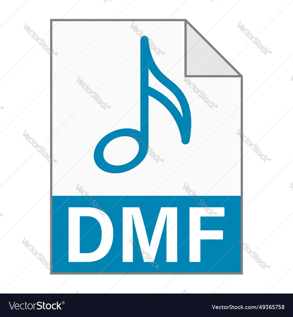 Modern flat design of dmf file icon for web vector image Modern flat design of dmf file icon for web