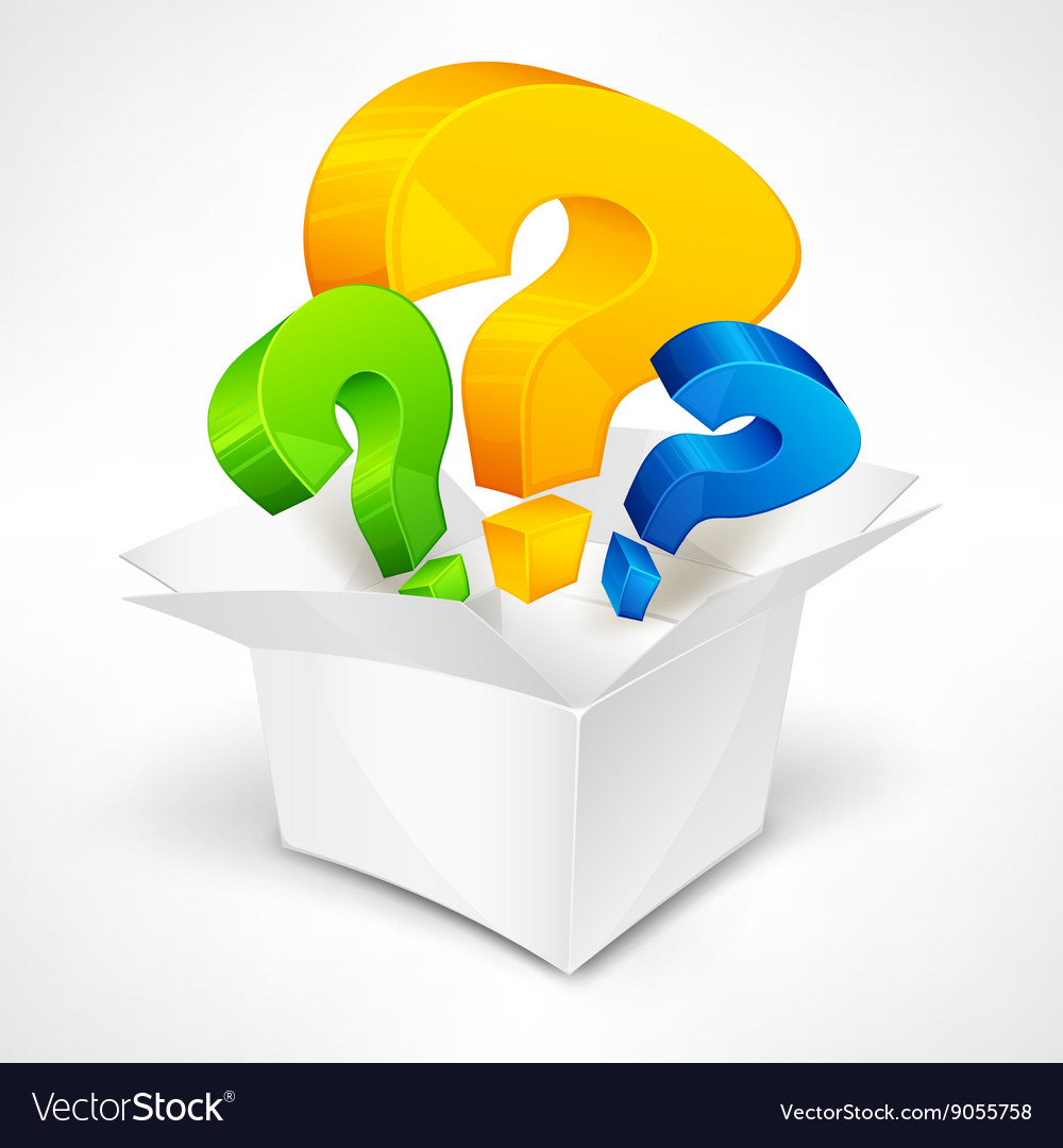 Open Box with Question Marks