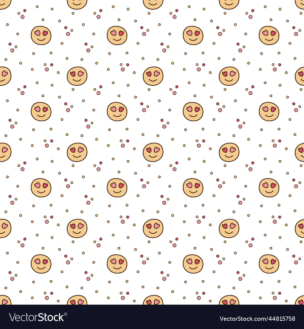 Pattern with smiles and circles cute seamless