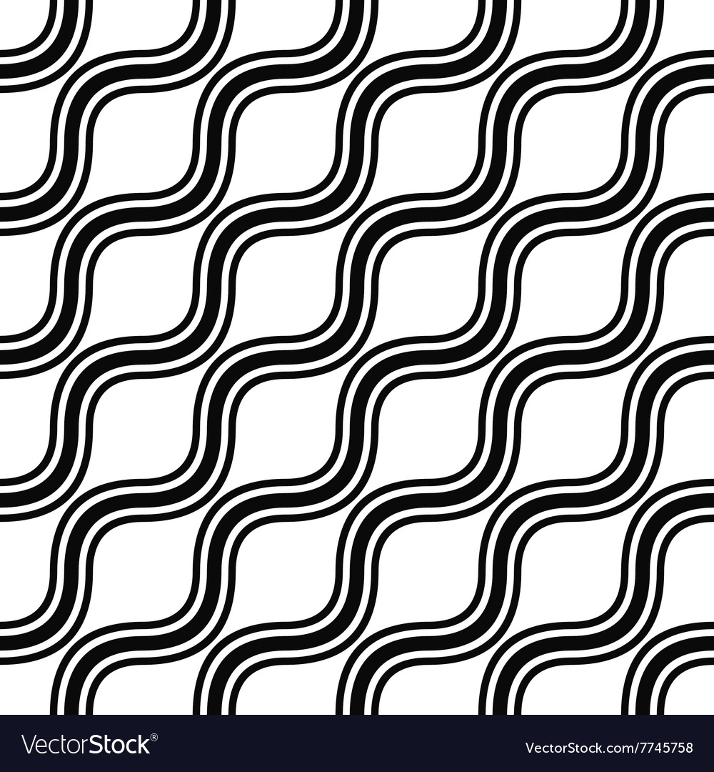 Seamless monochrome angular wave pattern