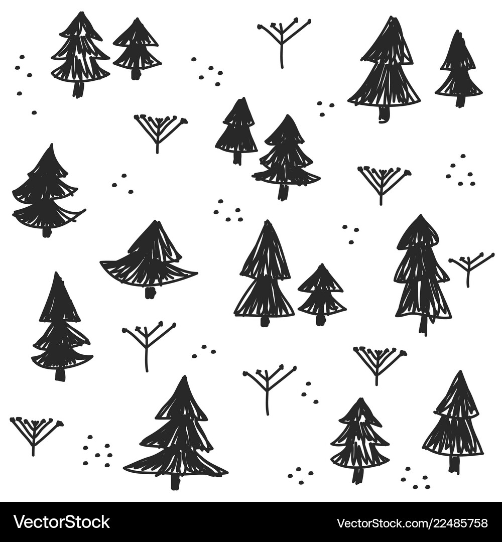 Seamless pattern with christmas tree Royalty Free Vector