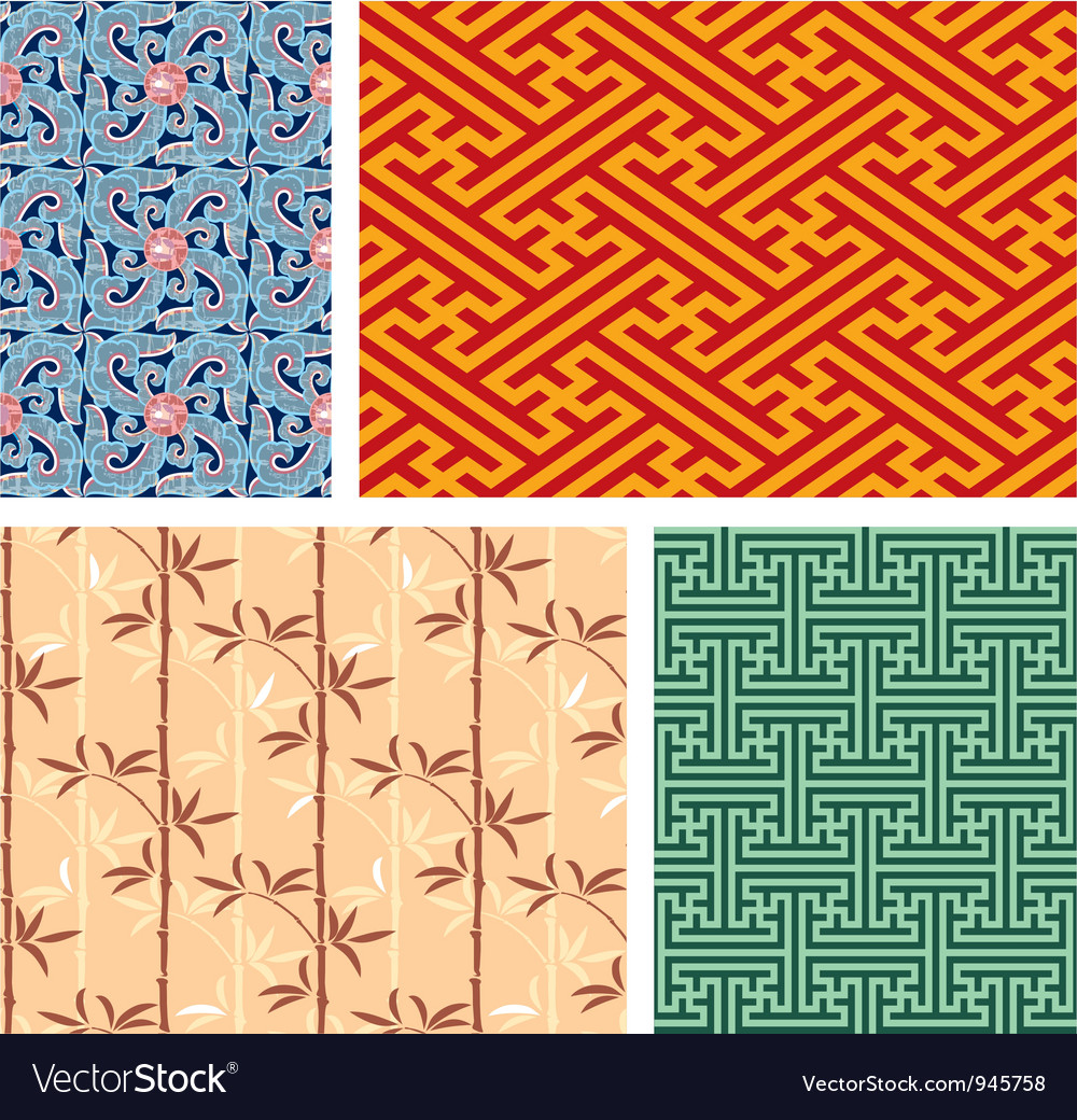 Set chinese oriental design elements Royalty Free Vector