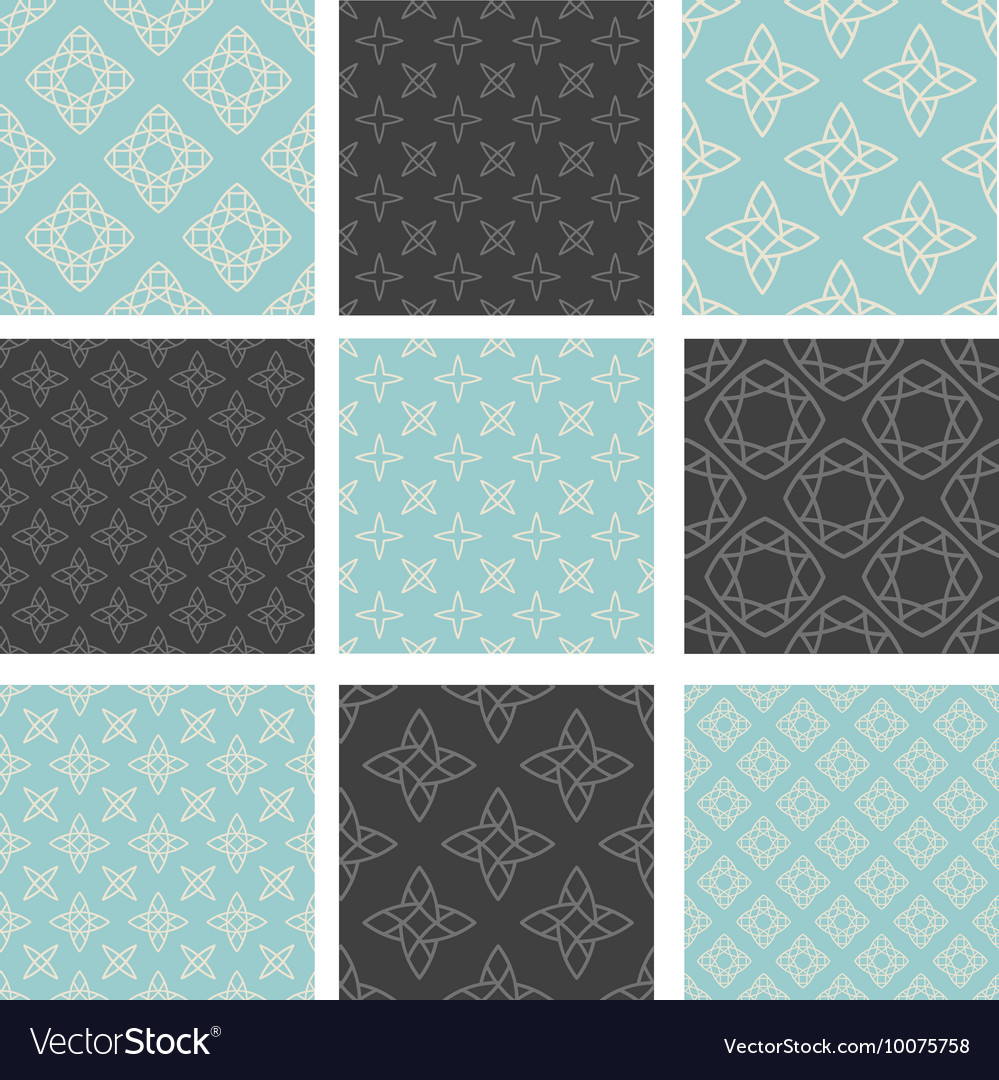 Set of nine seamless patterns