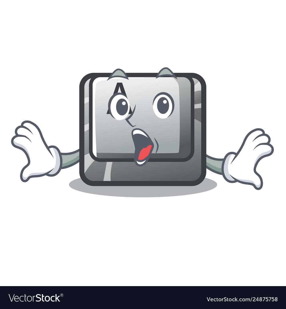 Surprised button a on character vector image Surprised button a on character