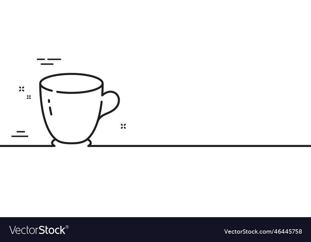 Tea cup line icon tableware coffee mug sign