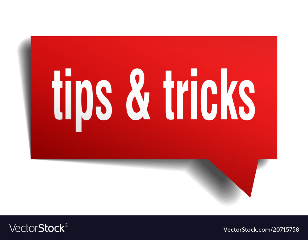 Tips tricks red 3d speech bubble