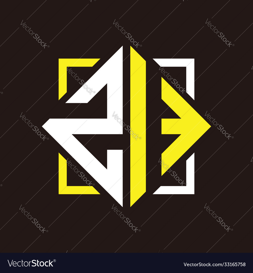 Z i initials quadrangle monogram with square
