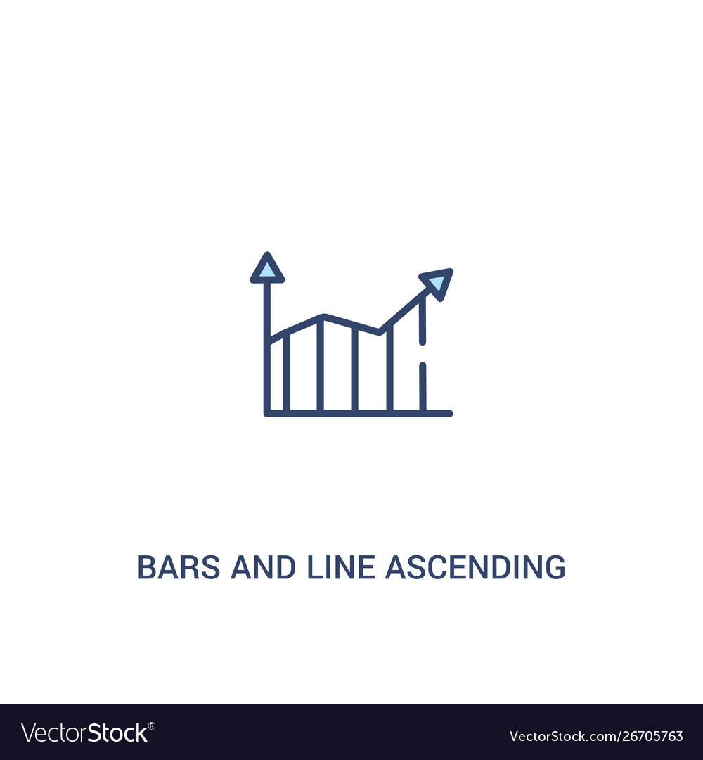 Bars and line ascending data analytics concept