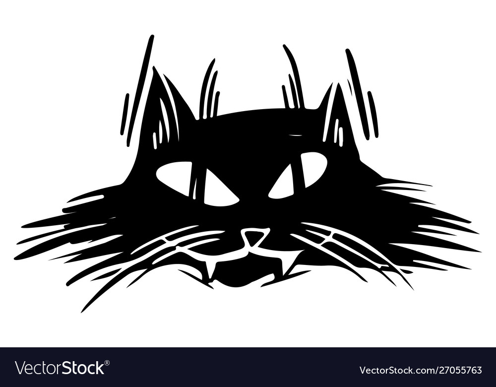 angry cat face clip art